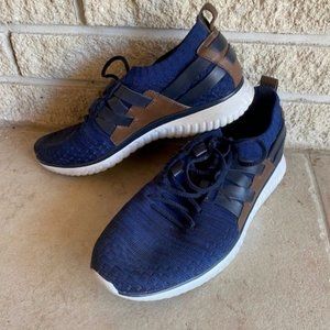 Cole Haan Grand Motion Woven Sneaker 7.5. Navy Blue and Brown